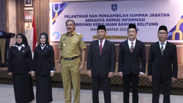 5 Komisioner KI Babel Resmi Dilantik Oleh Ridwan Djamaluddin PJ Gubernur Kepulauan Bangka Belitung