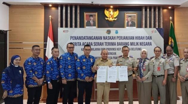 BPN Babel Resmi Hibahkan Sebidang Tanah Untuk Pembangunan Masjid Agung Kubah Timah