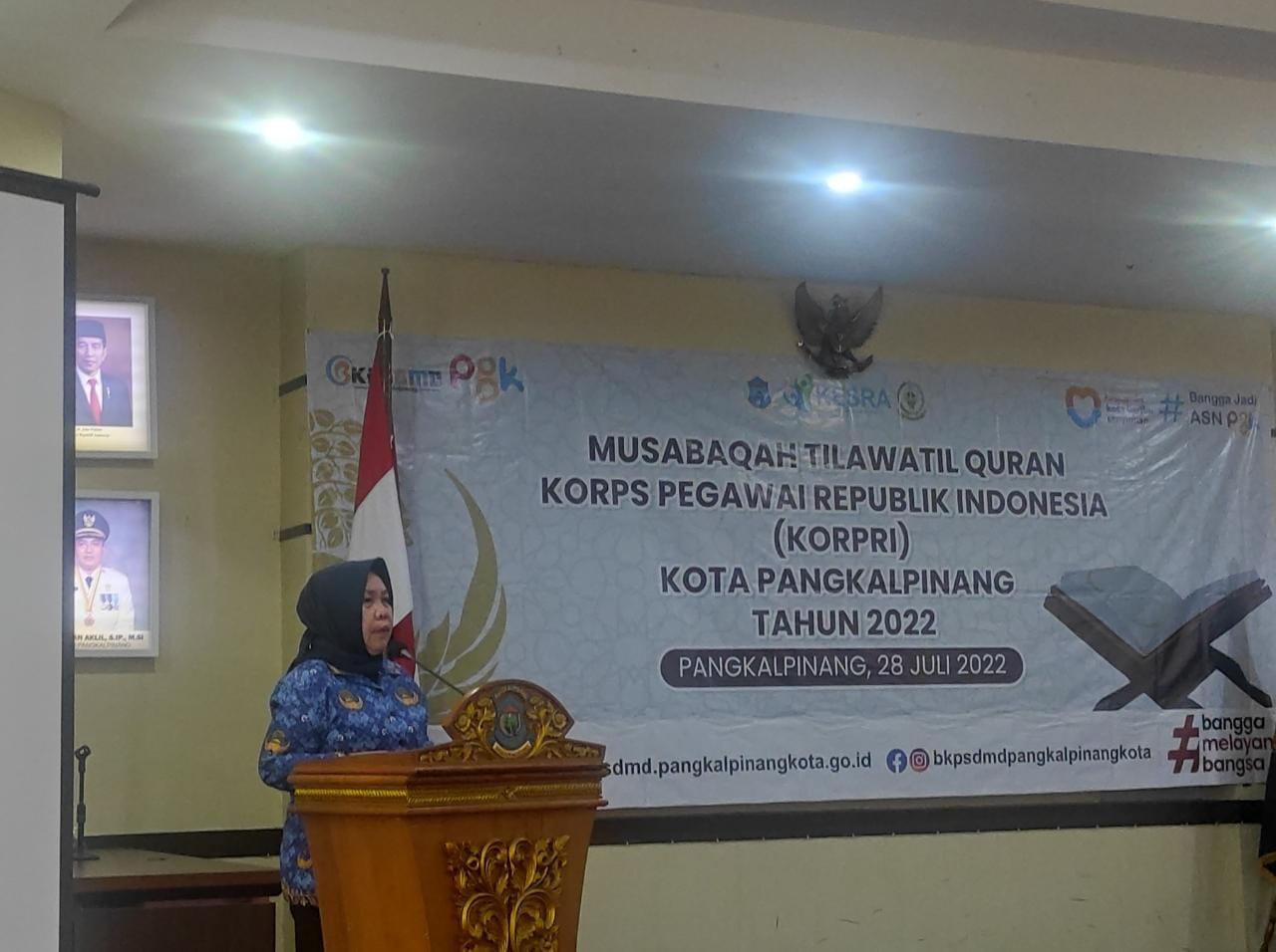 Buka MTQ KORPRI Tingkat Kota, Sekda Harap Pangkalpinang Juara di-Tingkat Nasional