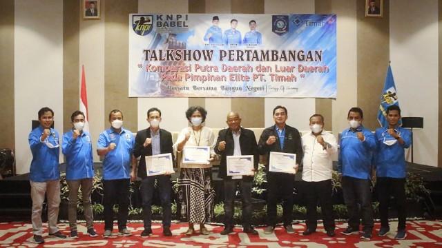 Dewan Pengurus Komite Nasional Pemuda Indonesia Bangka Belitung menggelar Talkshow Pertambangan dengan tajuk Tema “Komparasi Putra Daerah dan Luar Daerah Pada Pimpinan Elite PT.Timah”.