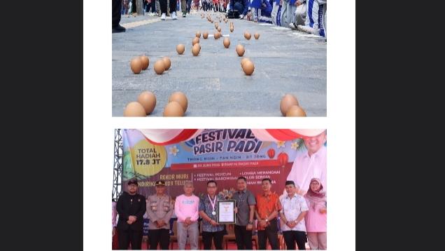 Festival Pasir Padi, Kota Pangkalpinang Pecahkan Rekor Muri 3.500 Butir Telur Berdiri