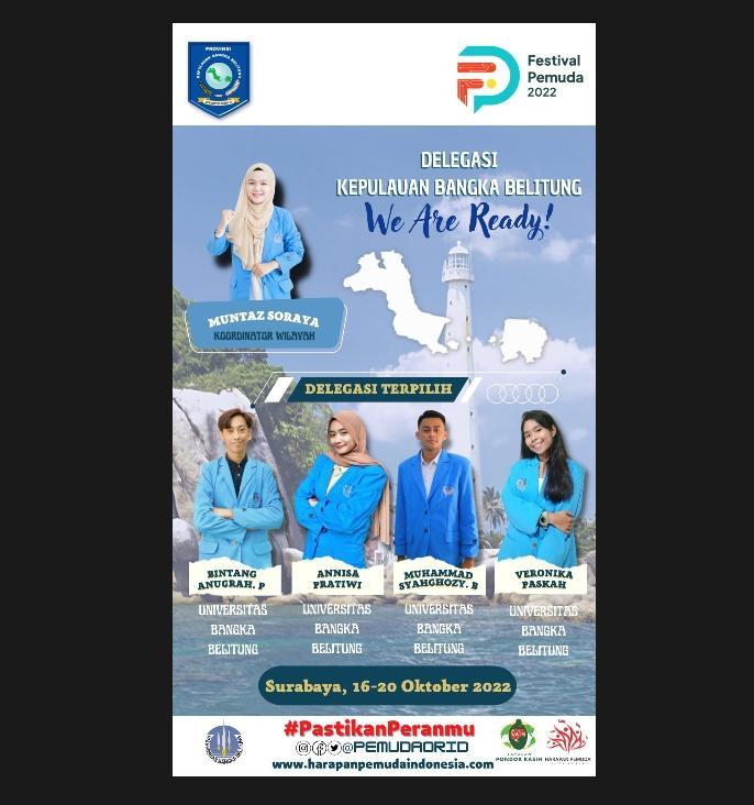Ikuti di Festival Pemuda 2022, Ini Korwil dan Delegasi Bangka Belitung Terpilih