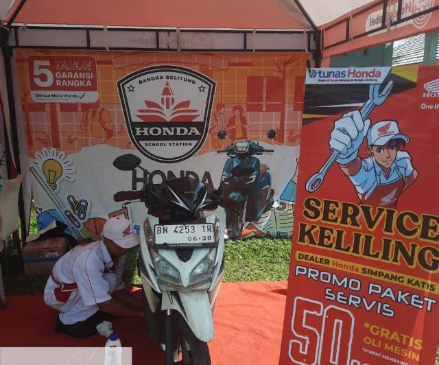 Jaga Silaturahmi dengan Konsumen Setia, Service Keliling Honda Babel Berikan Harga Ekonomis