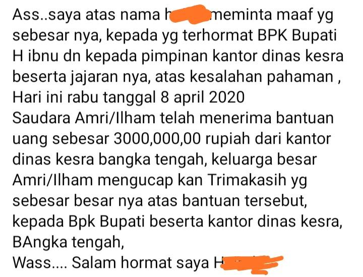 Screenshot status HL di Facebook