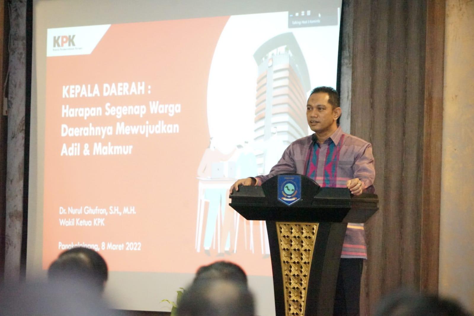 KPK Ingatkan Pemda Babel Wujudkan Babel Raya Sejahtera Tanpa Korupsi