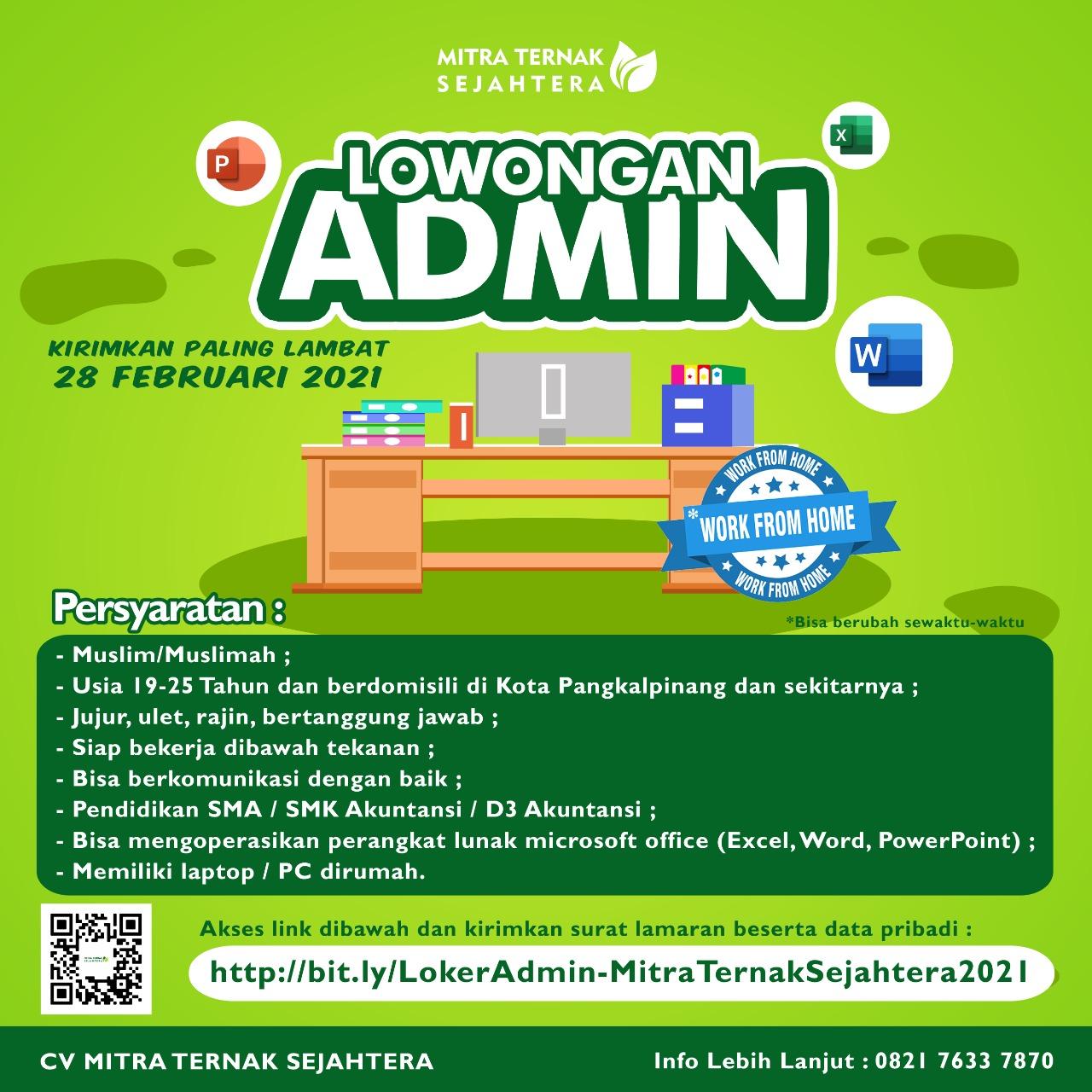 LOWONGAN PEKERJAAN CV MITRA TERNAK SEJAHTERA