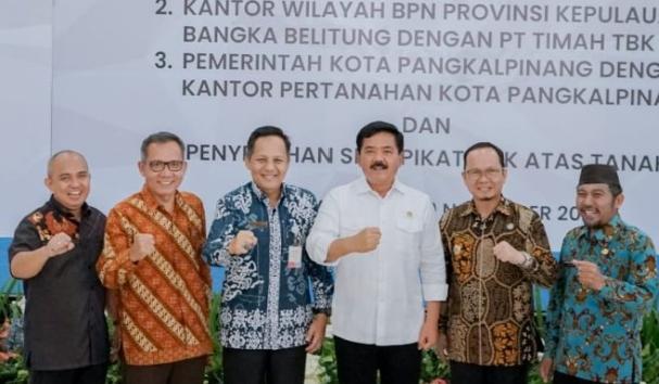 Molen Hadiri Penandatangan Kerjasama Dengan Kantor Pertanahan Pangkalpinang