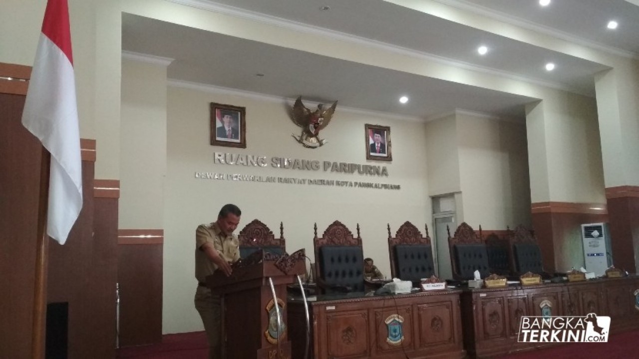 Dewan Perwakilan Rakyat Daerah (DPRD) Kota Pangkalpinang, gelar rapat Paripurna Ke Tiga Puluh Dua dalam rangka penyampaian program pembentukan Perda Kota Pangkalpinang Tahun 2019, Senin (27/08/2018).