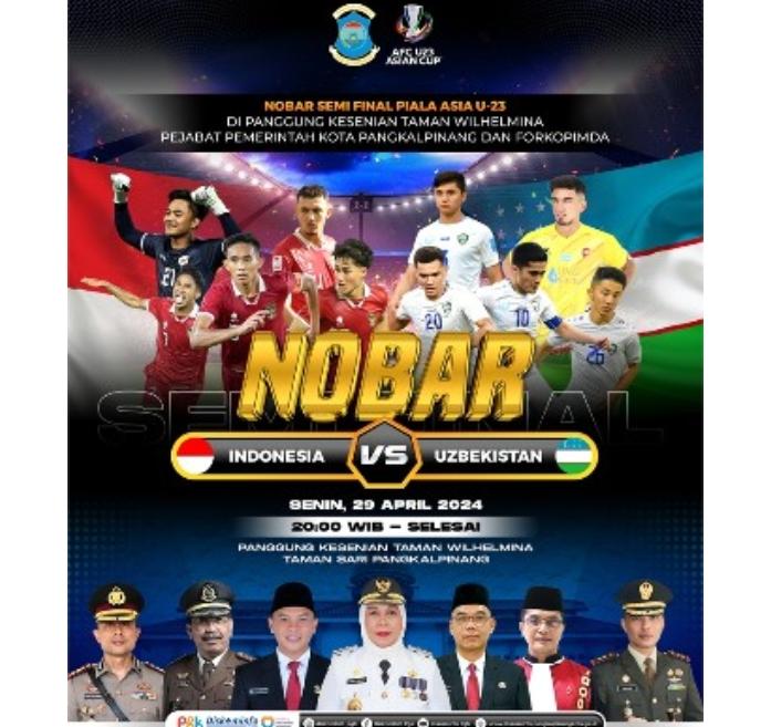Pemkot Pangkalpinang Gelar Nobar Semifinal Piala Asia U23