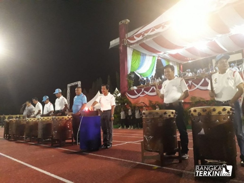 Penutupan Porprov Babel ke V di Bateng, Senin (03/12/2018) Foto :(Bang Kini)
