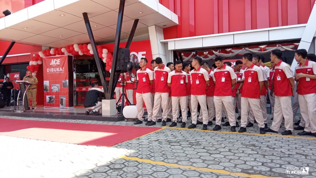 Sambutan Walikota Pangkalpinang, Maulan Aklil saat peresmian ACE Hardware Pangkalpinang, Selasa (17/12/2019).