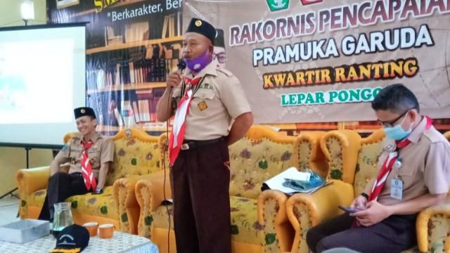 Kwartir Ranting (Kwarran) Pramuka Kecamatan Lepar Pongok Kabupaten Bangka Selatan menggelar sosialisasi sekaligus Rakornis Pencapaian Pramuka Garuda, Rabu (03/02/2021).