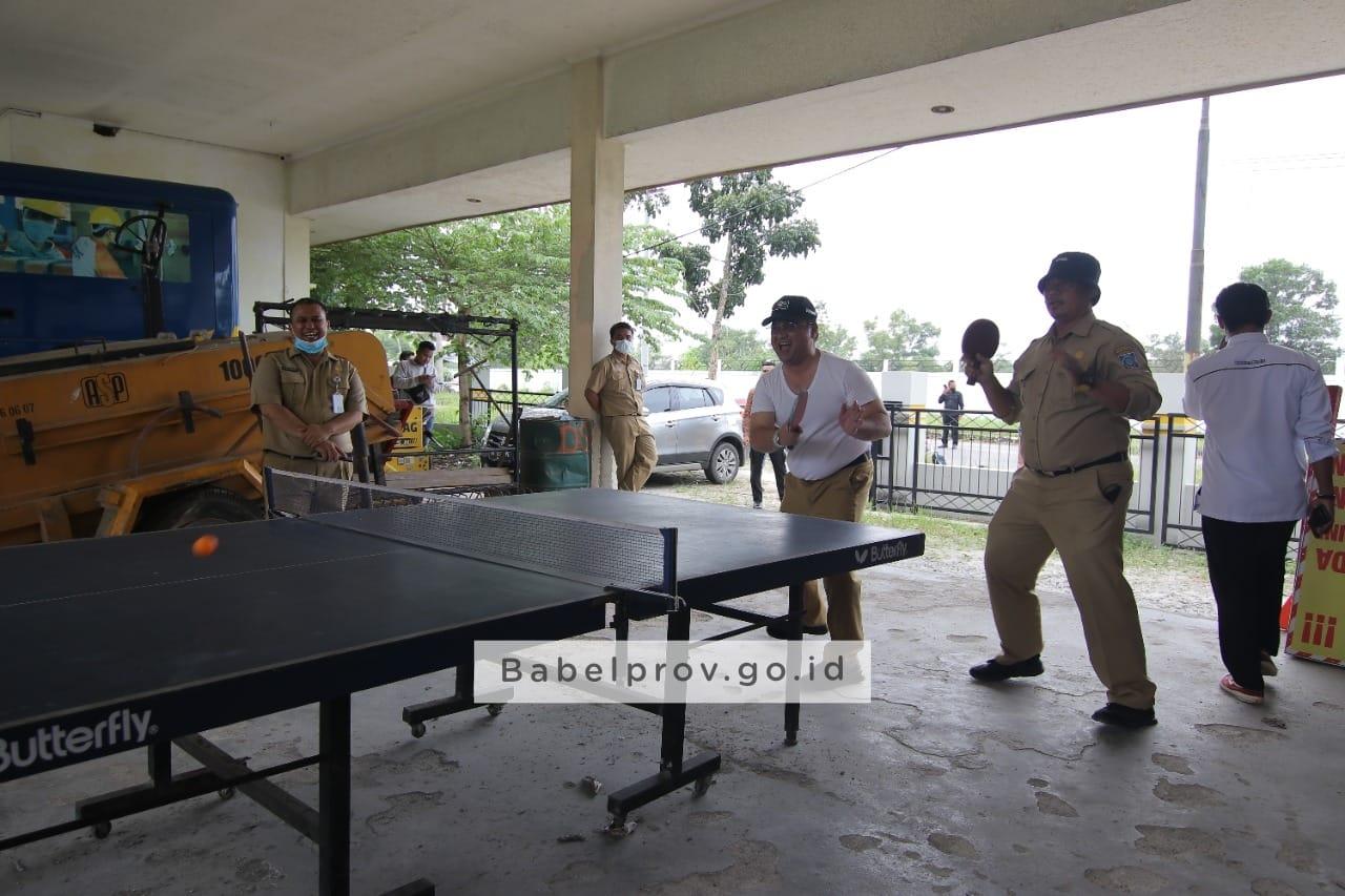 Pingpong Bersama ASN Babel, Gubernur Jalin Keakraban
