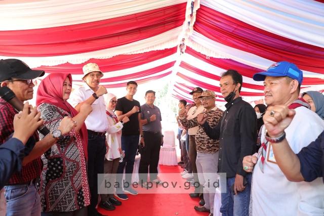 Pj Gubernur Ridwan Djamaluddin dan Kakwarda Kep. Babel Tinjau Persiapan Peran Saka Nasional 2022