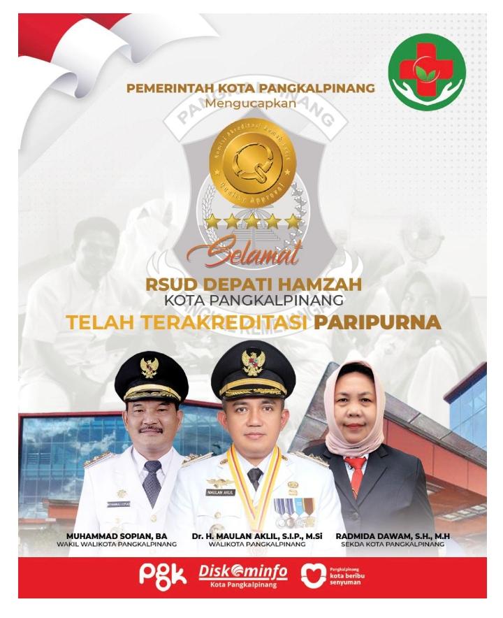 RSUD Depati Hamzah Pangkalpinang Raih Akreditasi Paripurna