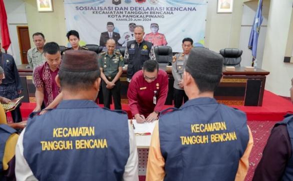 Sekda Kota Pangkalpinang Hadiri Sosialisasi dan Deklarasi Kecamatan Tangguh Bencana