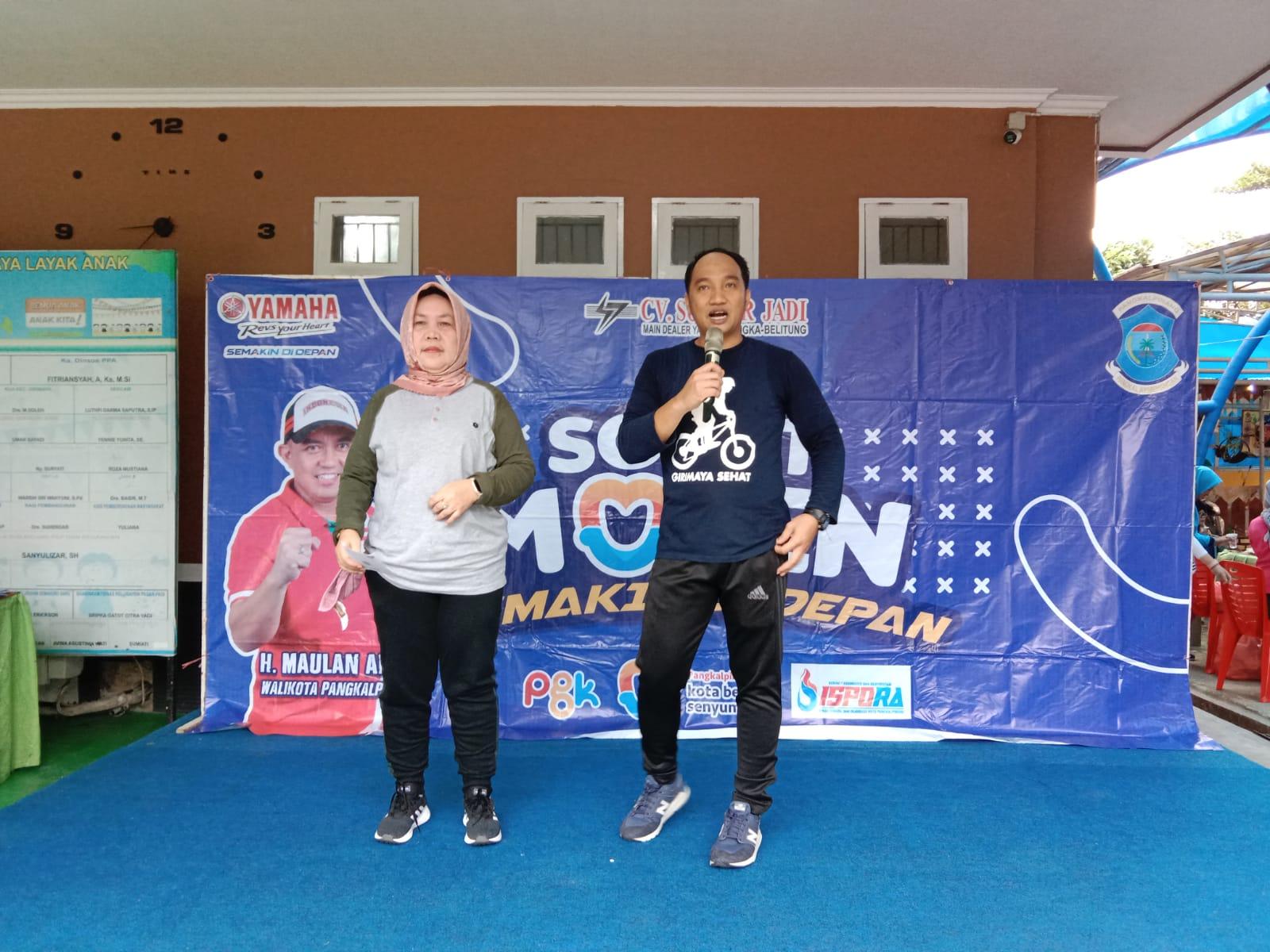 Senam Pagi Sobat Molen Serta Pelatihan Service Motor Ramaikan Halaman Kantor Kecamatan Girimaya