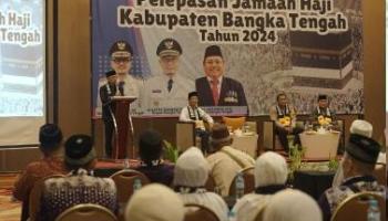 BANGKA TENGAH, BANGKATERKINI - “Labbaikallahumma labbaik, labbaika la syarika laka labbaik, innal hamda wan ni'mata,