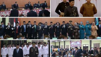 BANGKA TENGAH, BANGKATERKINI– Bupati Bangka Tengah (Bateng), Algafry Rahman, beserta jajaran Forkopimda Bateng menghadiri Rapat,