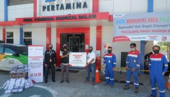 Cegah Covid-19, Pertamina Bagikan 6000 pcs Masker Kain Gratis.