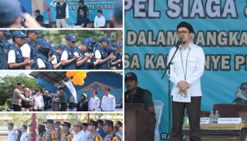 BANGKA TENGAH, BANGKATERKINI – Bawaslu (Badan Pengawas Pemilihan Umum) Kabupaten Bangka Tengah menggelar Apel Siaga,
