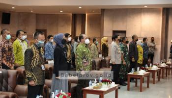 PANGKALPINANG, bangkaterkini.com - Pimpinan daerah bersama jajaran Forum Koordinasi Pimpinan Daerah (Forkopimda) Provinsi Kepulauan Bangka,