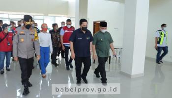PANGKALPINANG, bangkaterkini.com - Gubernur Kepulauan Bangka Belitung (Babel), Erzaldi Rosman menyambut kehadiran Menteri Badan Usaha,