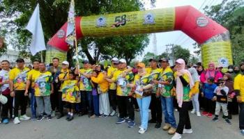Hut Partai Golkar ke 58 Ribuan warga ikut jalan sehat