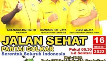 Jalan Sehat Peringati HUT Golkar ke-58 Tahun, Partai Golkar Babar,