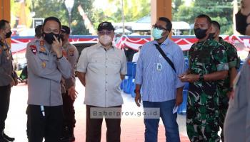 SIJUK, bangkaterkini.com - Gubernur Kepulauan Bangka Belitung (Babel), Erzaldi Rosman bersama Kapolda Babel, Yan Sultra,,