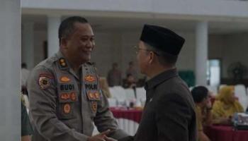 BANGKA TENGAH, BANGKATERKINI – Bupati Bangka Tengah, Algafry Rahman bersama Forkopimda menghadiri acara Kenal Pamit,