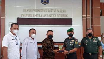 PANGKALPINANG, bangkaterkini.com - Danrem Garuda Jaya 045 Brigadir Jenderal TNI Ujang Darwis, M.D.A., beserta jajaran,,