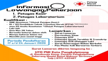 Bangkaterkini.id - Pangkalpinang, dikutip dari Gorup Facebook Informasi Lowongan Pekerjaan,