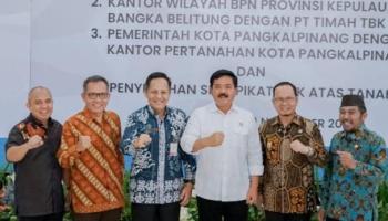 Molen Hadiri Penandatangan Kerjasama Dengan Kantor Pertanahan Pangkalpinang