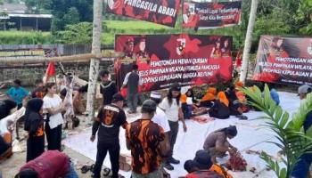 PANGKALAN BARU - MPW Pemuda Pancasila Babel Kembali Potong Hewan,