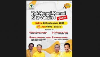 BANGKA BELITUNG TERKINI - Partai Golkar Gelar Vaksin Gratis Serentak,