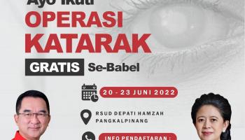 PANGKALPINANG, bangkaterkini.com — Yayasan Rudi Center bekerjasama PDI Perjuangan akan kembali menggelar Bakti Sosial Operasi,