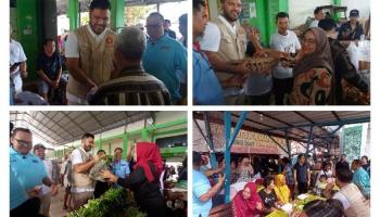 Pedagang dan Pengunjung Pasar Manggar Beltim dibuat Heboh Hadirnya Harwendro,