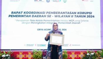 Pemkot Pangkalpinang Terima Penghargaan dari KPK, sebagai Pemda dengan Peningkatan,