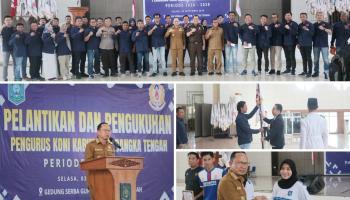 BANGKA TENGAH, BANGKATERKINI – Komite Olahraga Nasional Indonesia (KONI) Kabupaten Bangka Tengah (Bateng) dilantik dan,