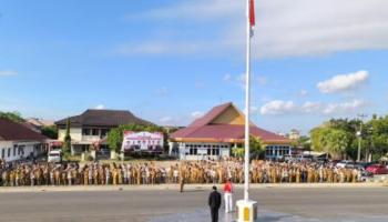 Pimpin Apel Gabungan, Pj Wali Kota Pangkalpinang Minta Pegawai Disiplin,