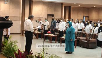 PANGKALPINANG, bangkaterkini.com - Pasca dilantik, drg. Sri Utami Soedarsono resmi dikukuhkan sebagai Penjabat (Pj) Ketua,