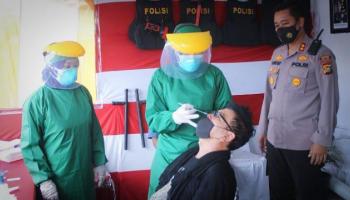 Polres bersama jajaran beserta Dinkes Bangka Tengah lakukan Rapid Test,