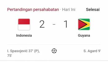 Skuat Garuda sukses memetik kemenangan tipis dengan skor akhir 2-1,,