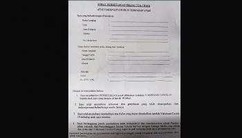 BANGKA BELITUNG TERKINI - Tuai Kontroversi Terkait Surat Pernyataan Vaksin,