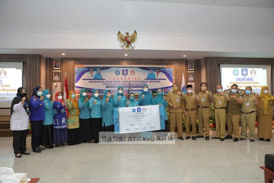 TP PKK Babel Launching Gerakan Keluarga Sehat, Tanggap, dan Tangguh Bencana